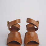 Sandalo ALLEGRA 90 MULE tacco largo F819CRC CAMEL studio AMELIA 