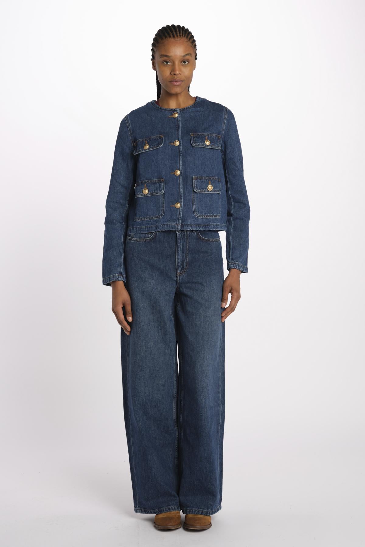 Giubbino jeans bottoni oro DEANA ROYAL705 vanessa bruno 