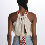 Top ricamo WILLOEMBROIDERY BEIGE chufy 