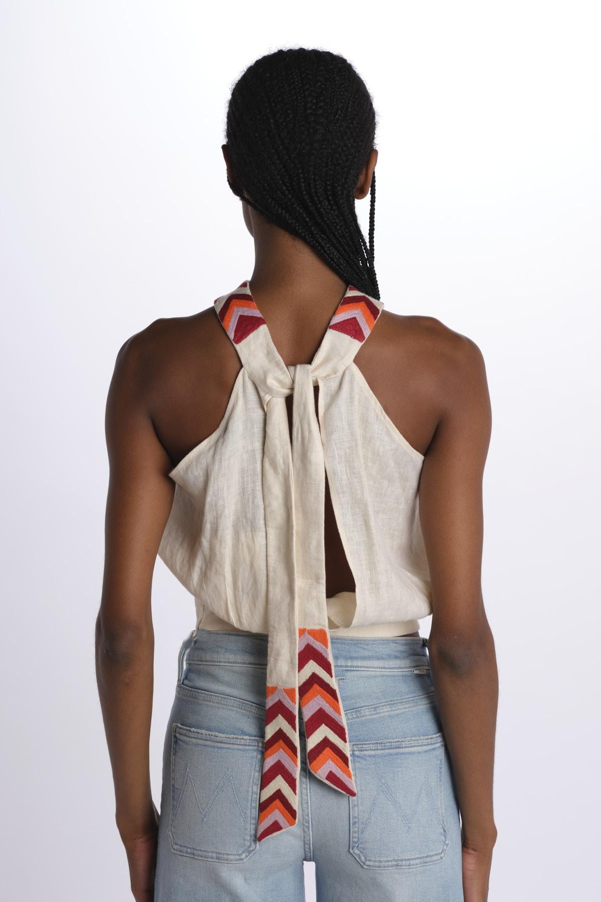 Top ricamo WILLOEMBROIDERY BEIGE chufy 