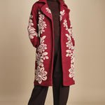 cappotto jaquard fiori COLD FLOWER 351870 BURGUNDY farm rio 