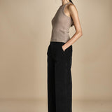 pantalone dritto in fustagno OLIMPIA BLACK true avenue 