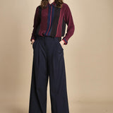camicia con collo a pannelli BL_3261T BURGUNDY bodice 