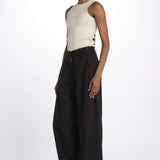 Pant PETRA 2 pinces popeline PETRA PE66 NERO nine in the morning 