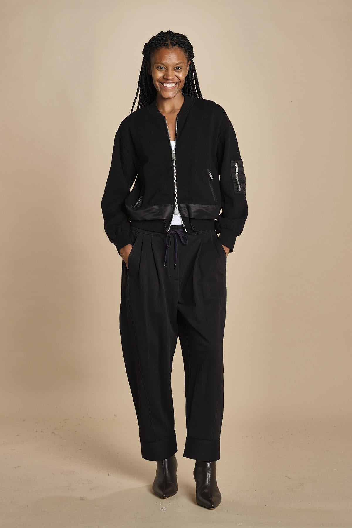 pantalone in felpa con pinces CURVED WIDE LEG 51321UFT MI401 phillip lim 