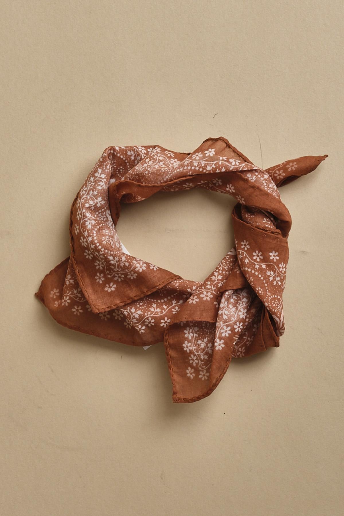 fazzoletto quadrato in voille di cotone con stampa bandana POCKET ARANCIO massimo alba 