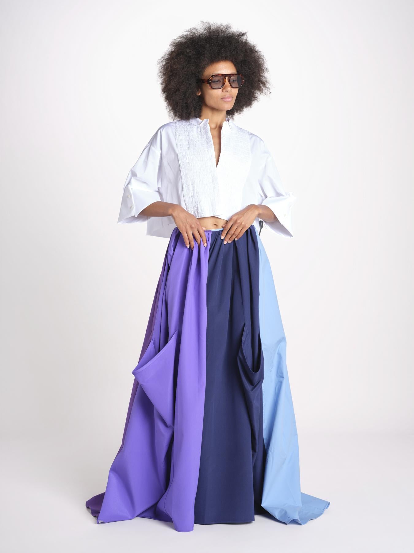 pantalone bicolor RYAN MJD431 PURPLE LIGHT BLU jejia 