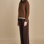 maglia a coste in mohair 15K106WM005 P661 VICUNA ines de la fressange 