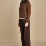 maglia a coste in mohair 15K106WM005 P661 VICUNA ines de la fressange 