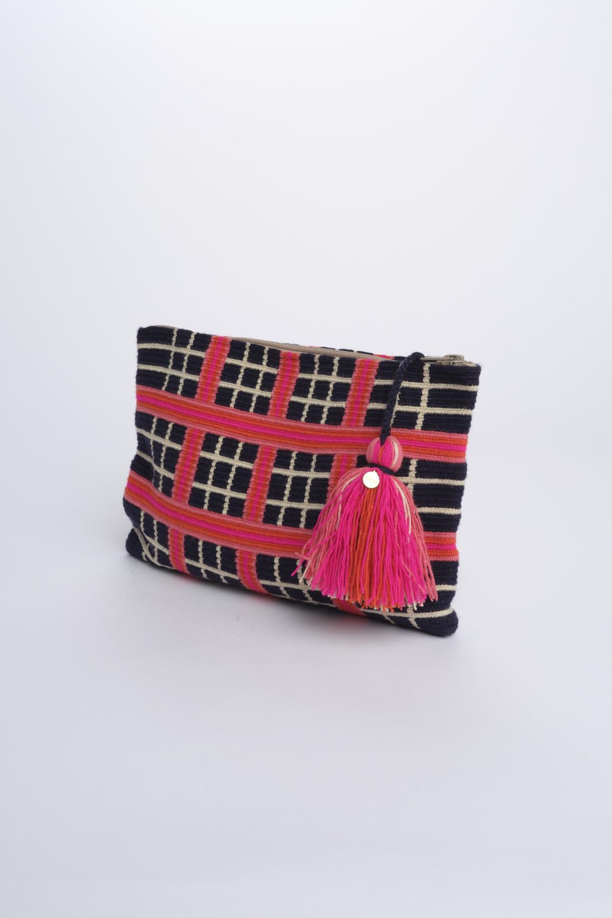 PELICAN bustina a quadretti G12W-0003-3018 DARK BLU PINK guanabana 