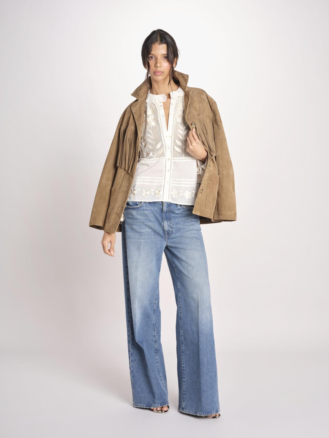 CARIOCA camicia con pizzo e fiori CARIOCA BLOUSE CREAM antik batik 