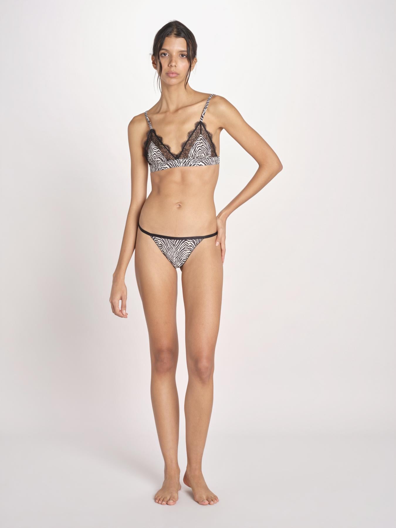 slip in pizzo e satin zebrato WILD ROSE L25101024 ZEBRA PRINT love stories 