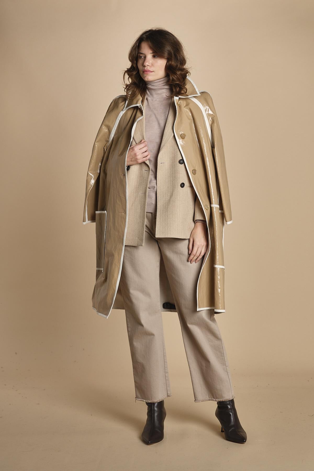 blazer doppiopetto spinato. BEATRIZ NATURALE massimo alba 