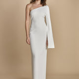 maxidress monospalla con manica a campana ALINA WHITE solace 