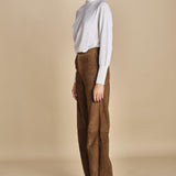 pantalone in camoscio FELISE CARAMEL malina 