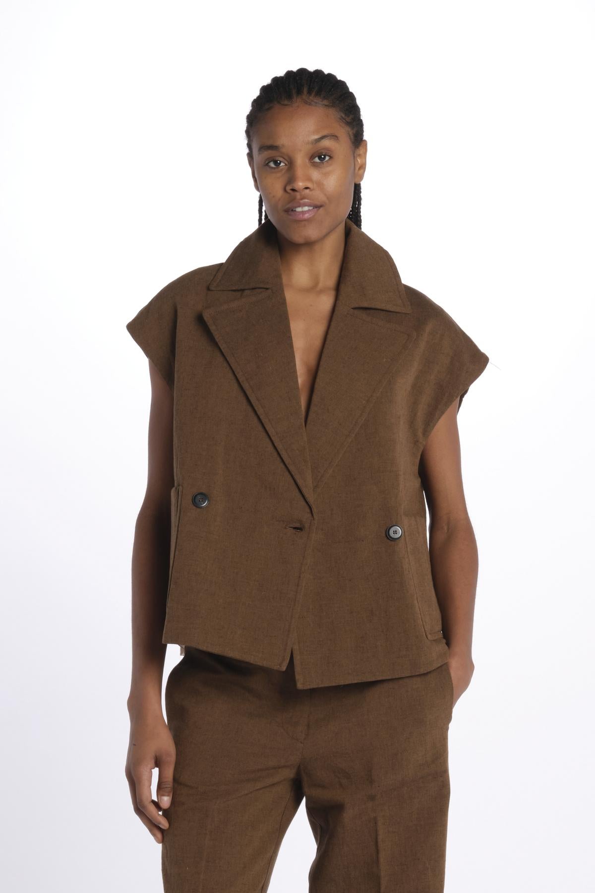 Gilet lino 4184 25784 690 pomandère 