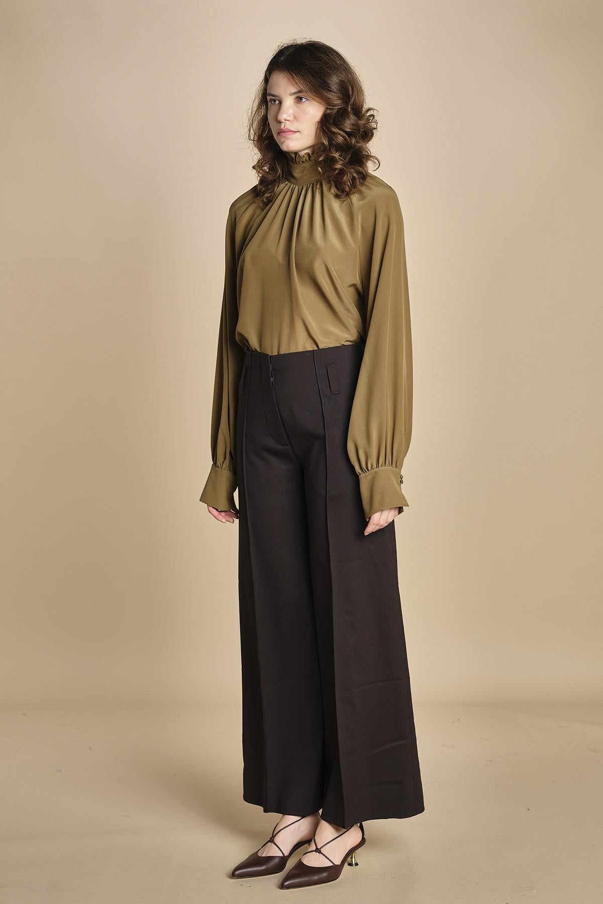 pantalone over con nervature in gabardine ORIANA 540339 11 quelledue 