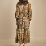 abito midi in etno lurex PIERTA OCRE ba&sh 