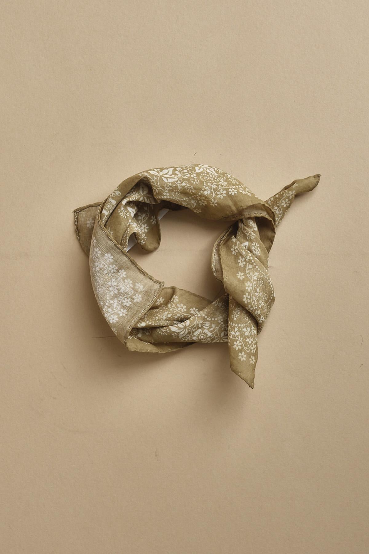 fazzoletto quadrato in voille di cotone con stampa bandana POCKET VERDE massimo alba 