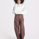pantalone over con pinces in popeline BILLIE 3111 T0160 BROWN T0215 the latest 