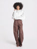 pantalone over con pinces in popeline