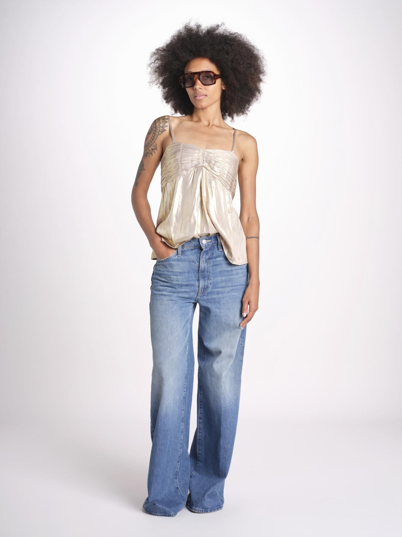 top spalline sottili arricciato sul seno WWCR01307 GOLD 700 zadig & voltaire 