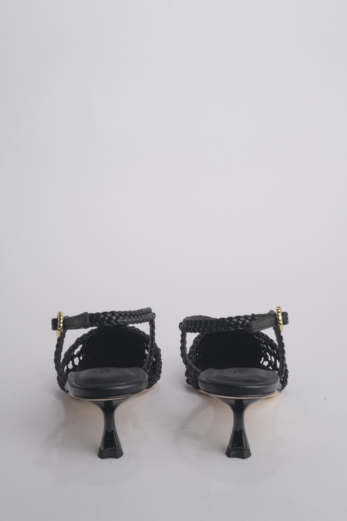 Sabot NEXUS 50 HEEL intrecciato tacco 5 F839CFC BLACK studio AMELIA 