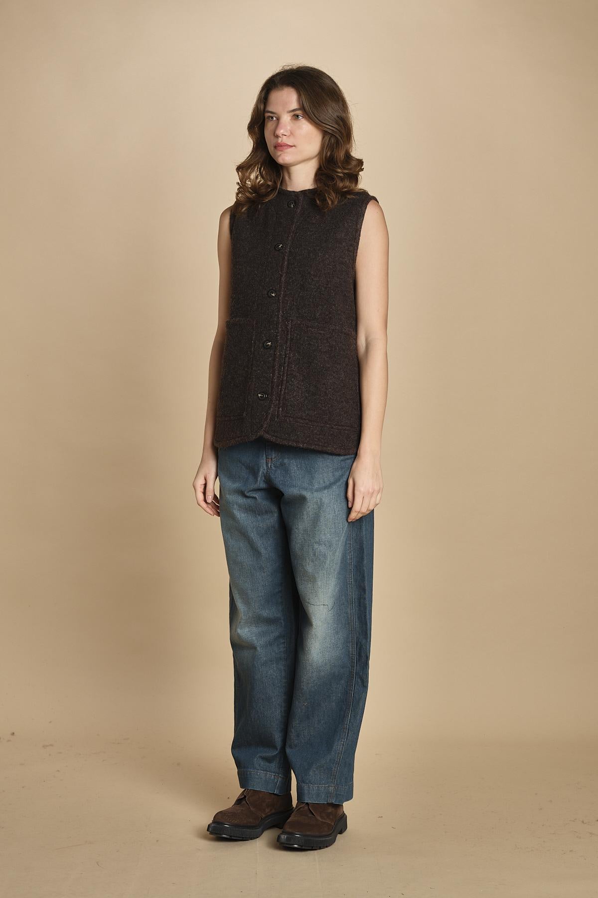 gilet in lana cotta. BLS1504 MAR32 soeur 