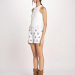 short in denim EMBROIDERED CHERRY 349041 DENIM farm rio 