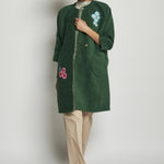 Cappotto ricamato 20C 1PRE CT32EMB GREEN marit ilison 