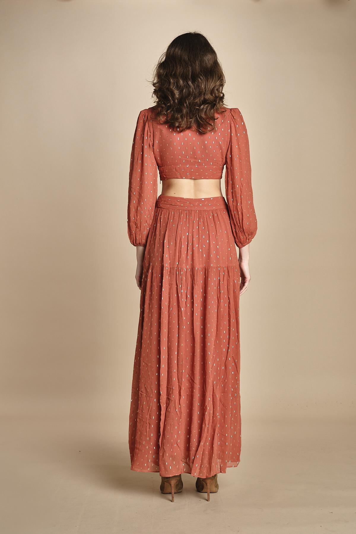 abito lungo manica lunga con borchiette MARRY BRIQUE ba&sh 