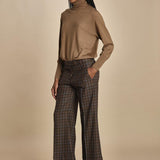 pantalone cropped a quadretti con risvolto MELODIA 65220925 26 quelledue 
