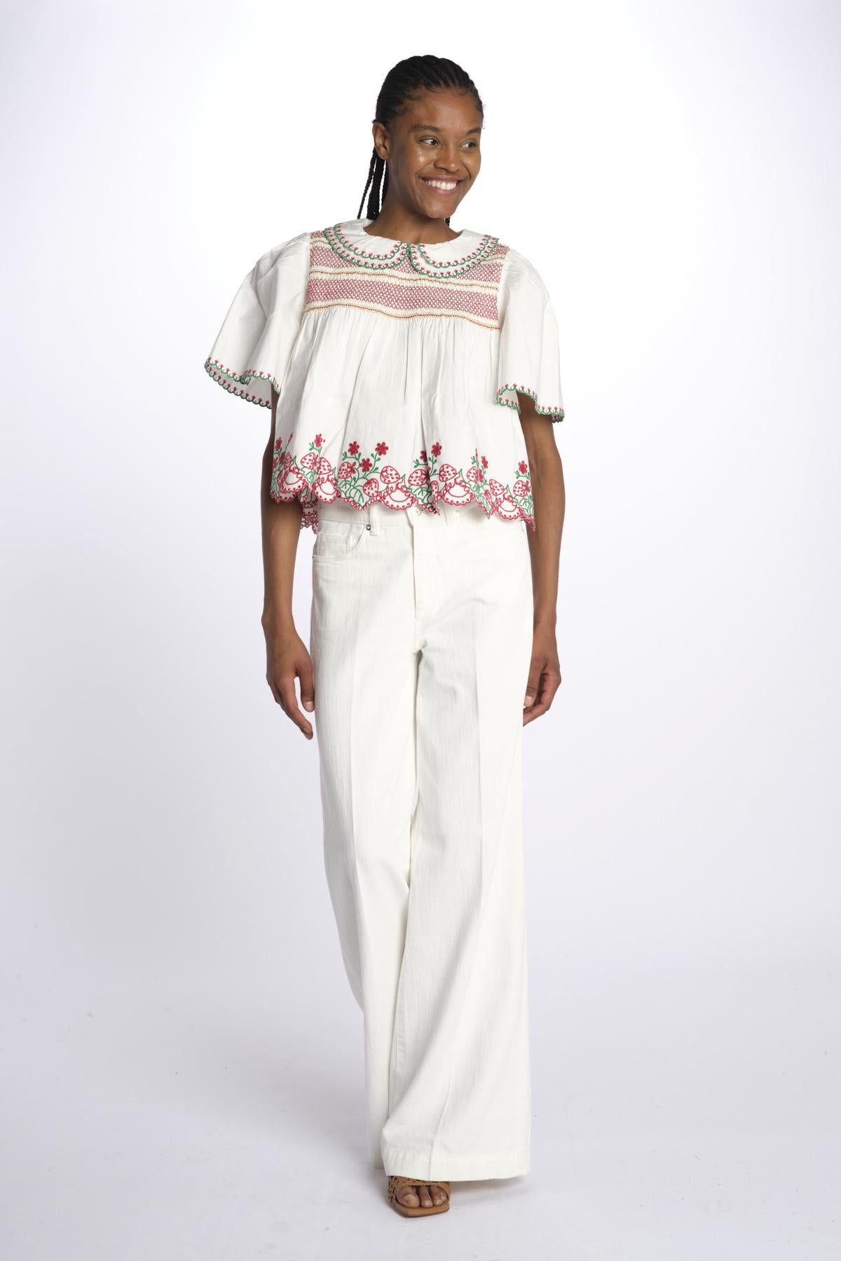 Camicia ANDY colletto punto smoke DM 1207 WHITE damson madder 