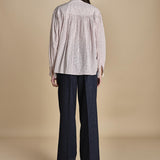 camicia voille lana con rouches MAGRITTE RED_WHITE CHECKS laurence bras 