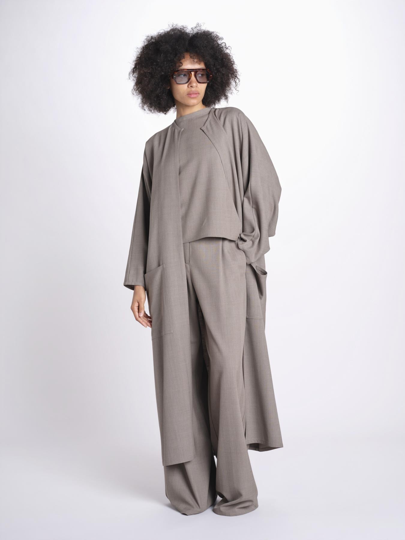 spolverino in tessuto diagonale U3049B BEIGE dusan 