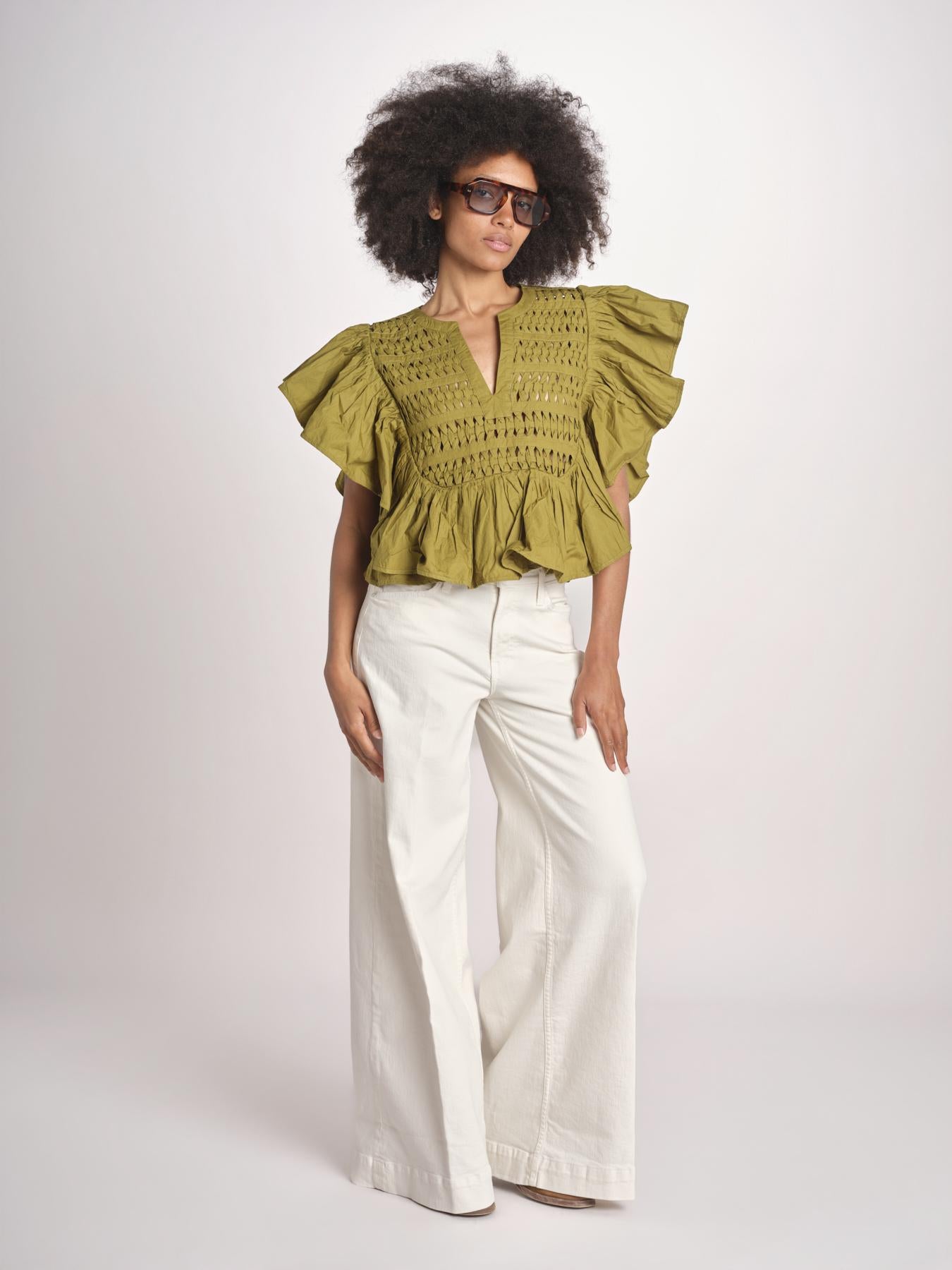 camicia con maniche a sbuffo TOMMIE KOMBU GREEN scarlett poppies 
