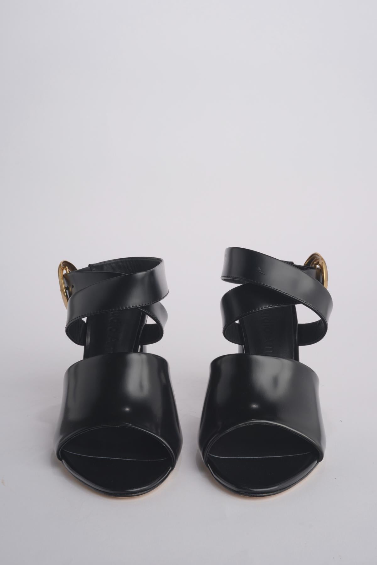 Sandalo ALLEGRA 90 MULE tacco largo F819SPZ BLACK studio AMELIA 