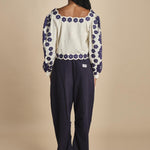 CATRINE top m/l fiori grandi 007 BLUE BLUE sea ny 