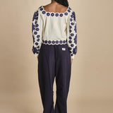 CATRINE top m/l fiori grandi 007 BLUE BLUE sea ny 
