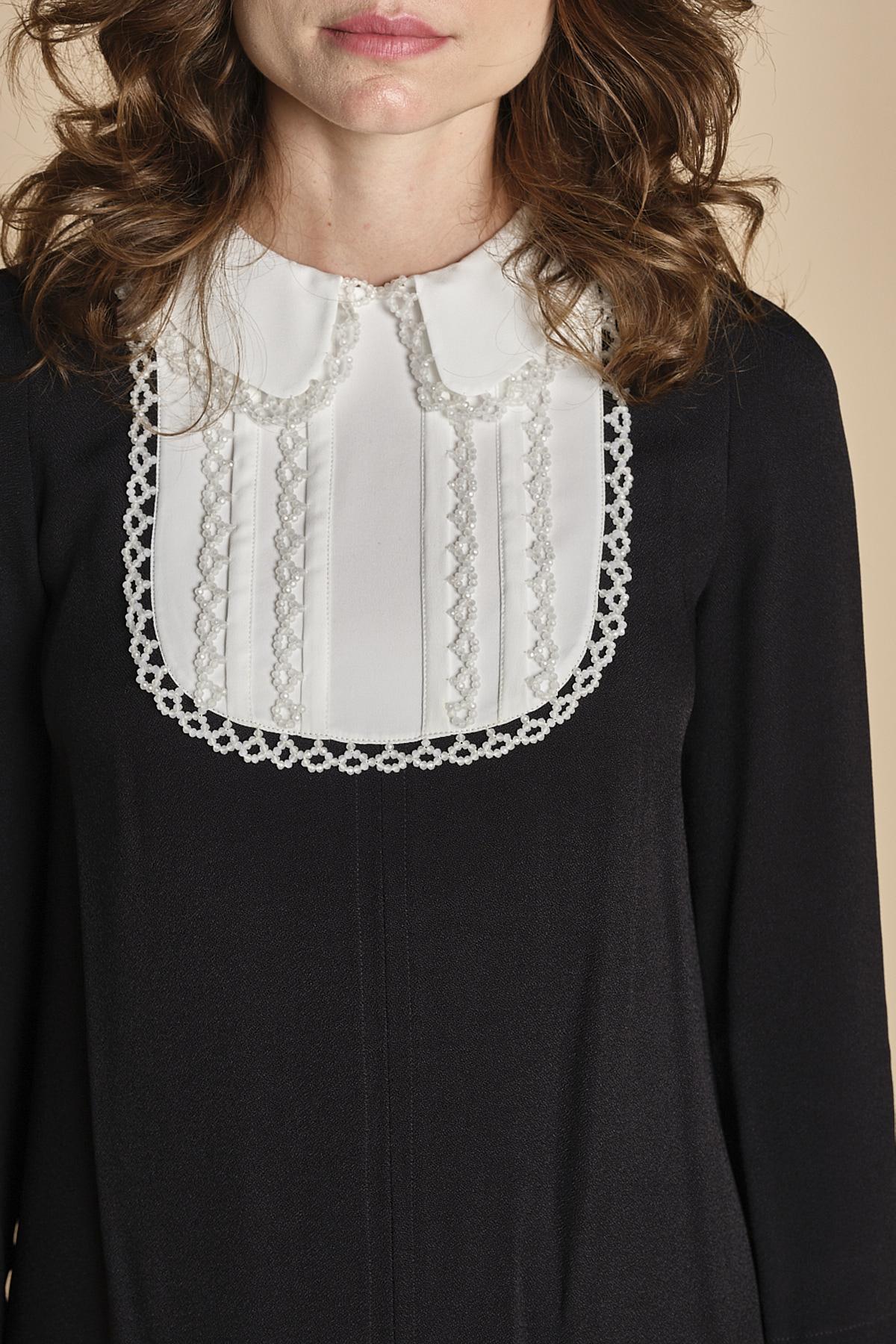miniabito con plastron a contrasto H021-5075-9000 NERO n21 