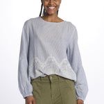 Camicia IRENE righe ricamo IRENE UNI true avenue 