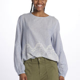 Camicia IRENE righe ricamo IRENE UNI true avenue 