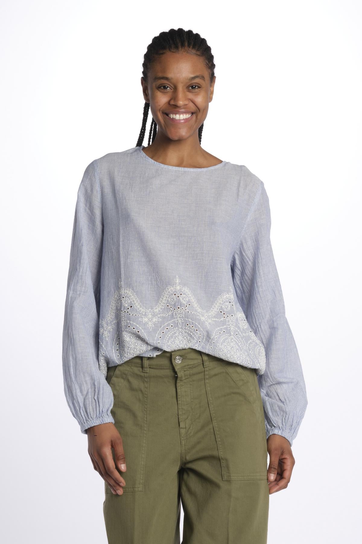 Camicia IRENE righe ricamo IRENE UNI true avenue 