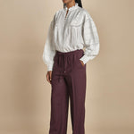 CLIFF pantalone con coulisse tela lana 5EVA01-V04013 BORDEAUX vanessa bruno 