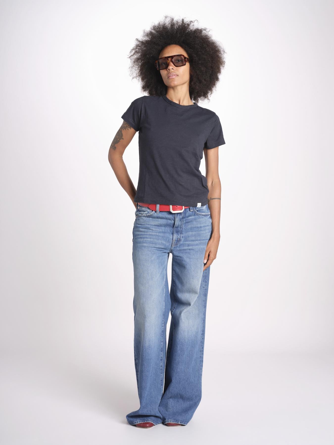 t-shirt girocollo manica corta WSCT20 58 DEEP BLU merz b 