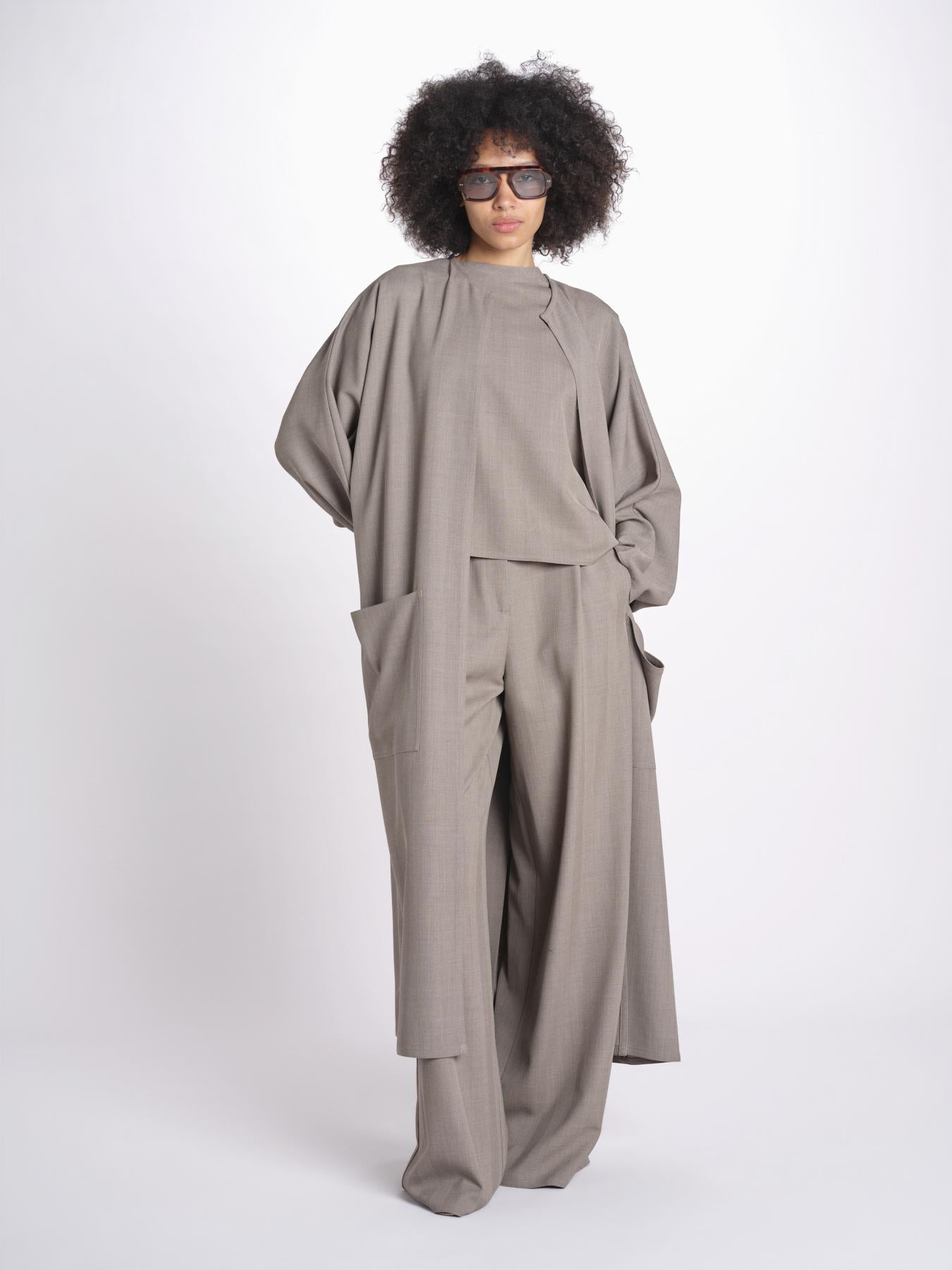 t-shirt in tessuto diagonale U3059 TORTORA dusan 