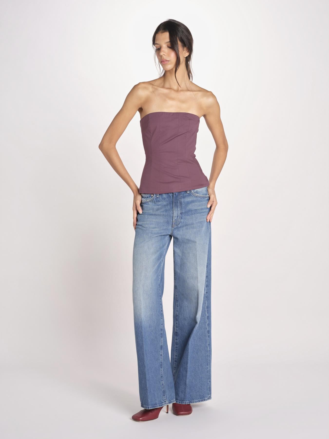 top bustier in cotone 41360-400 MELANZANA 18 federica tosi 