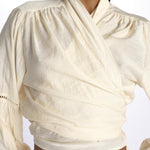 MARIA top con nodo e maniche lunghe MARIA SAND laraethnics 