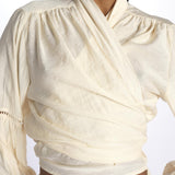 MARIA top con nodo e maniche lunghe MARIA SAND laraethnics 
