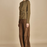 top con fibbie MAILEY OLIVE malina 